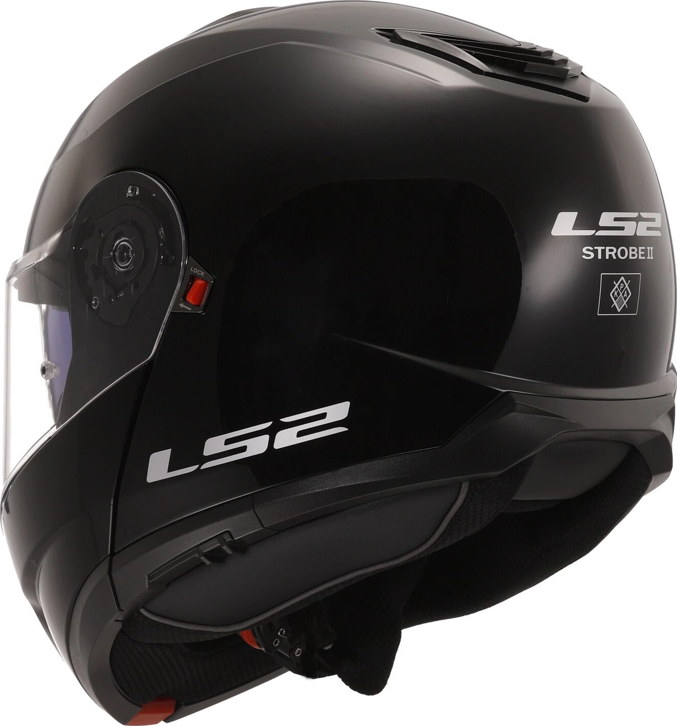 LS2 Strobe II helmet, Black, XS, Gloss