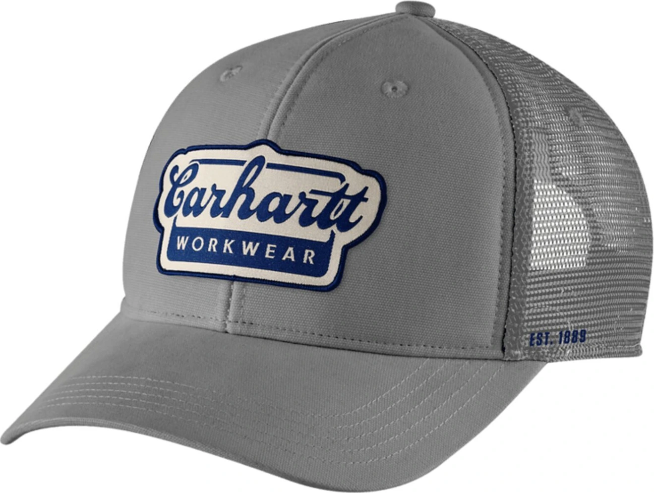 Carhartt Twill Mesh-Back Script cap, steel Gray