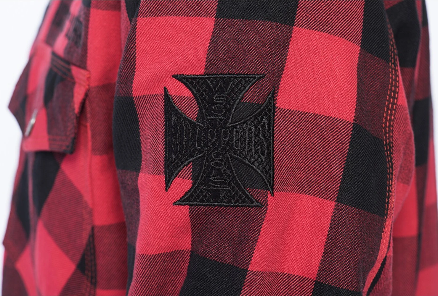 WCC Dominator riding flannel shirt red/black CE appr, storm grey black tracker Red, S