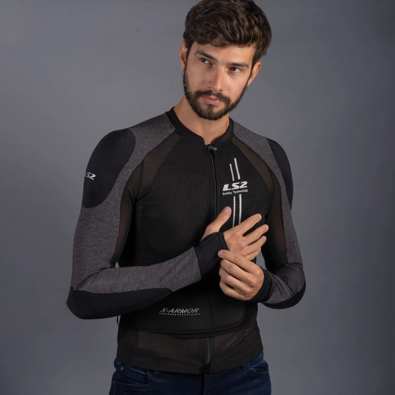 LS2 X-Armor Man Jacket - XS-S, Black Silver