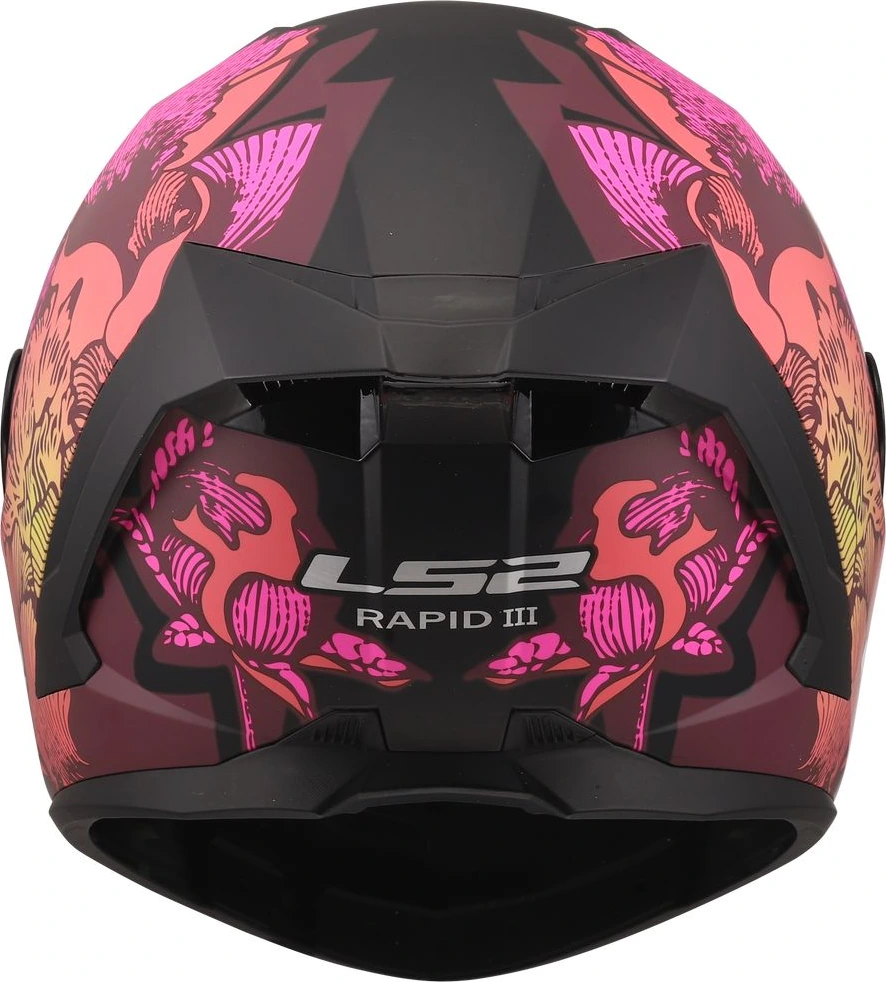 LS2 FF820 RAPID III POPPIES 2 Helmet - Black Pink, 2XS