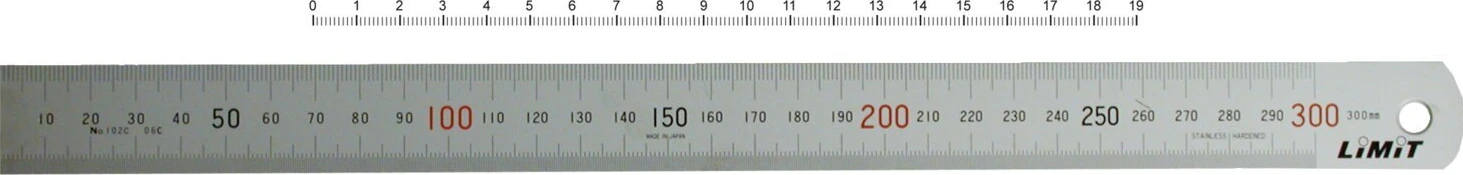 Limit nerūsējošā tērauda lineāls, 300 mm