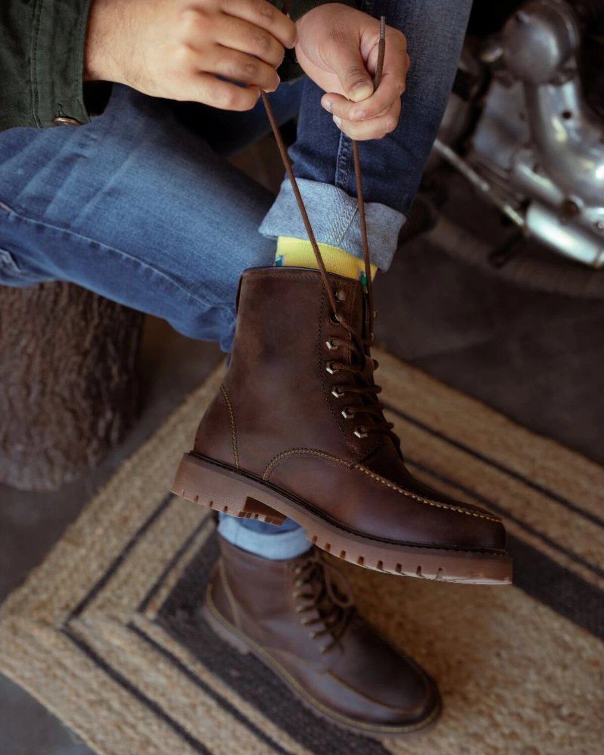 Trip Machine Moc-toe boots, mocha, 40
