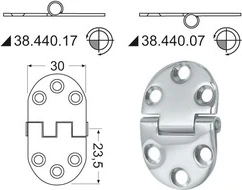 SS hinge 47x30mm