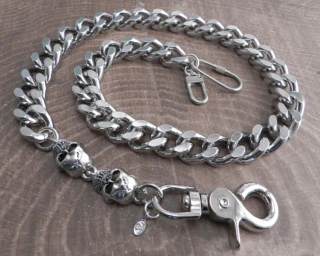 Amigaz Monster Skull & Leash Wallet Chain 25"