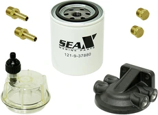Sea-X fuel water separating filter w/clear bowl & bracket 3/8
