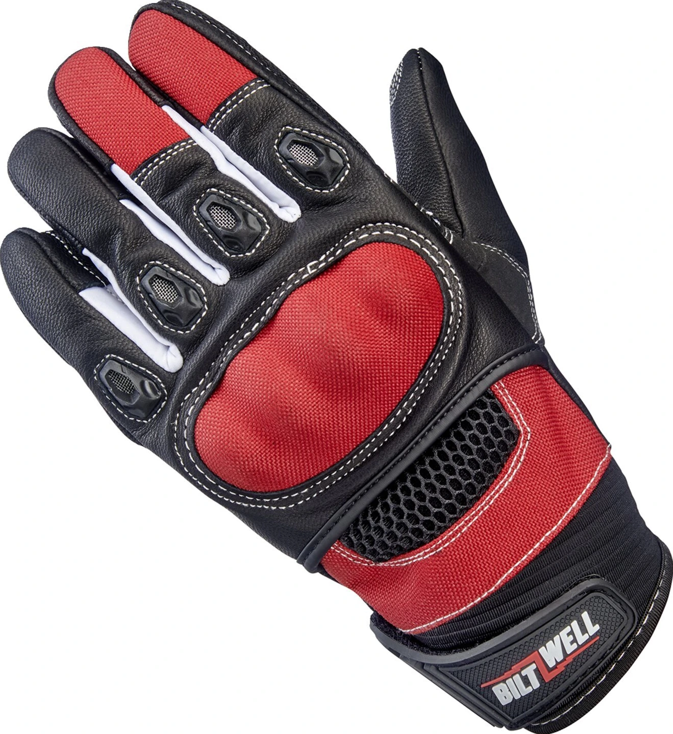 Biltwell Bridgeport gloves, red, Black, XS