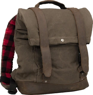 Burly Roll Top backpack bag dark oak