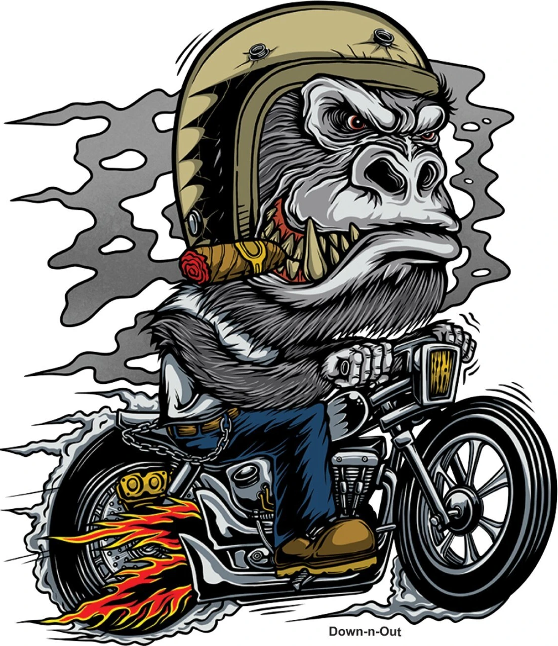 Down-n-Out Kustom Kulture gorilla sticker