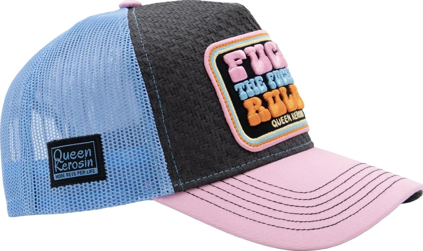 Queen Kerosin Fuck Rules trucker cap rose, Pink