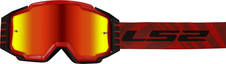 LS2 CHARGER PRO GOGGLE - Red/Iridium Visor