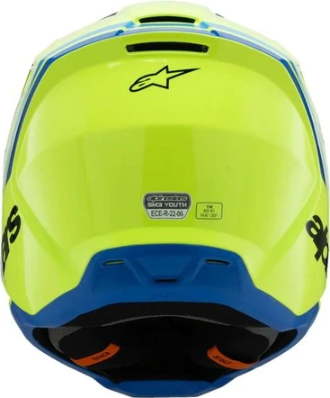 Alpinestars Helmet SM3 Youth Radium Yellow Fluo/Black/Blue, YS 48-49cm