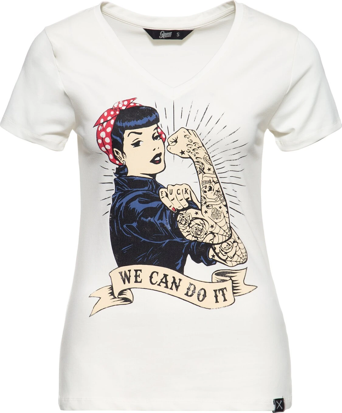 Queen Kerosin We Can Do It t-shirt, off White, White, L