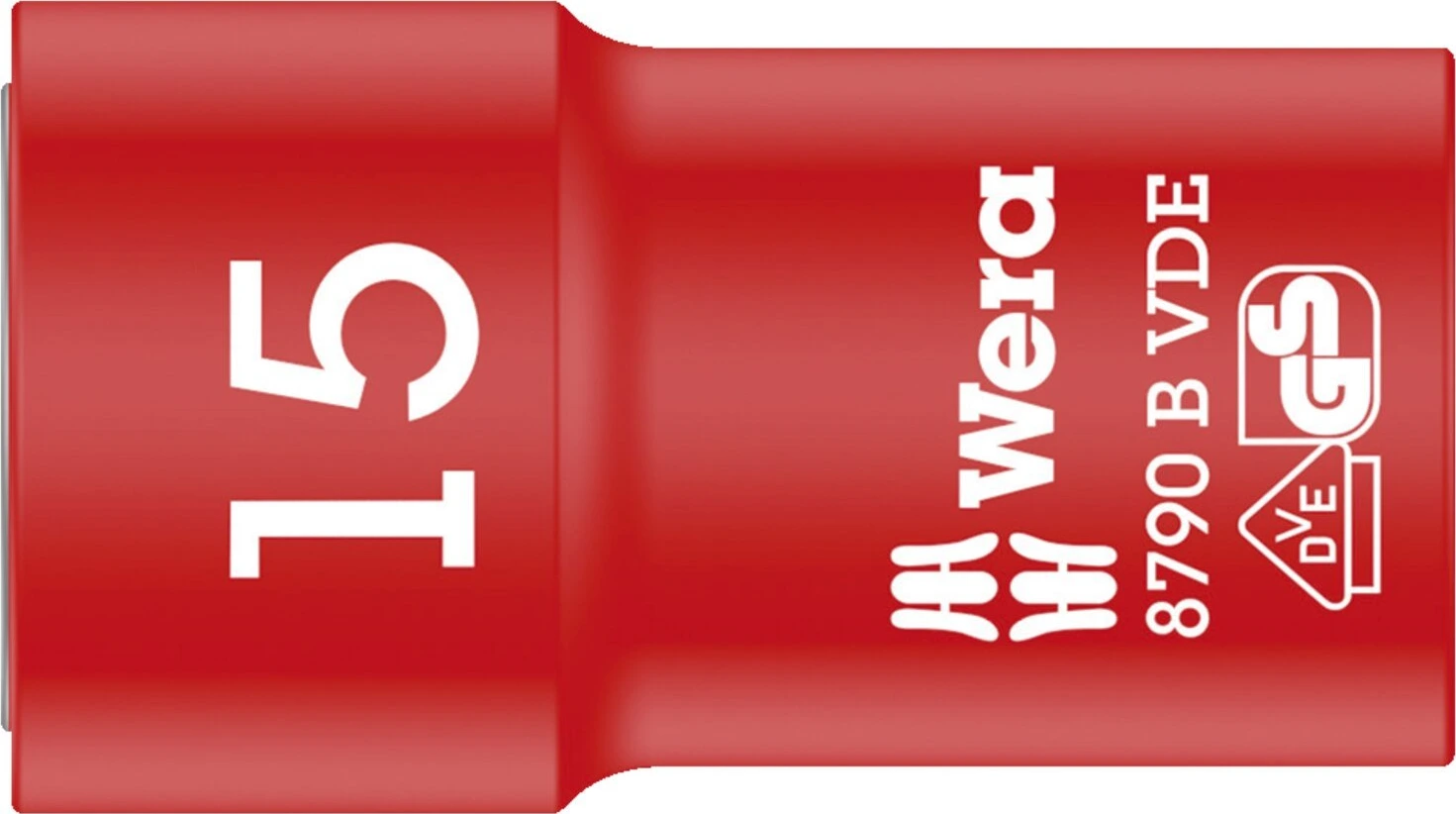 Wera Zyklop drive sockets 3/8" VDE 8790B, Red, 15 mm