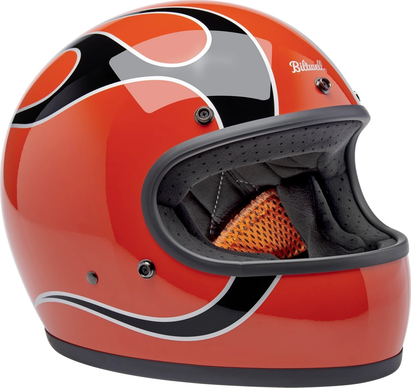 Biltwell Gringo helmet Comp, Orange, flames Orange, S, Gloss