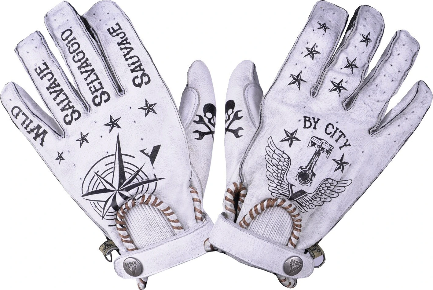 By City Second skin gloves, white tattoo, 2XL
