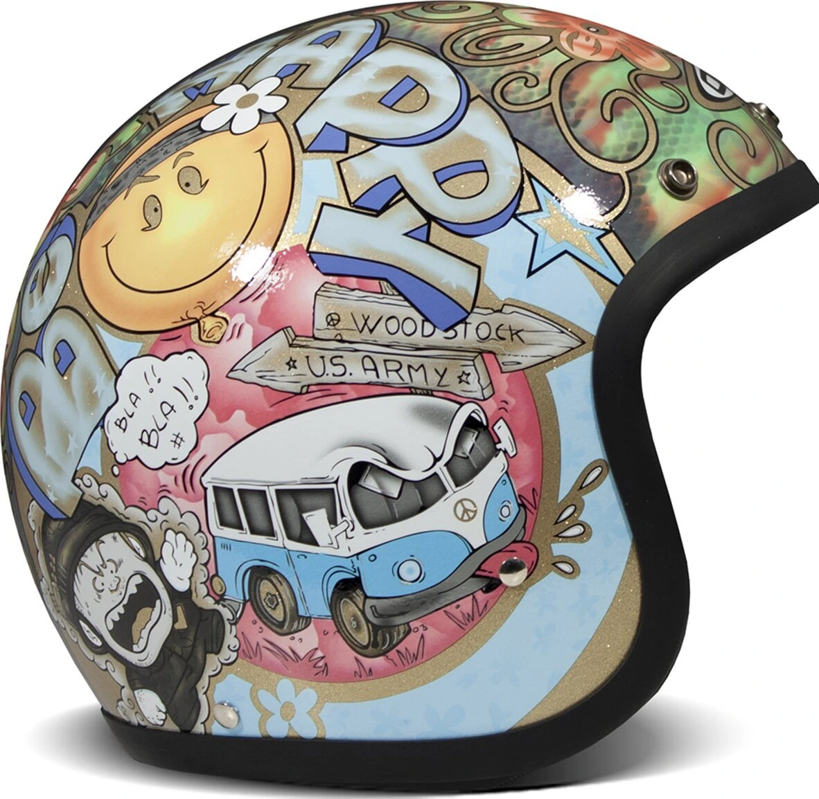 DMD Retro helmet, woodstock Multi-color, XS, Gloss