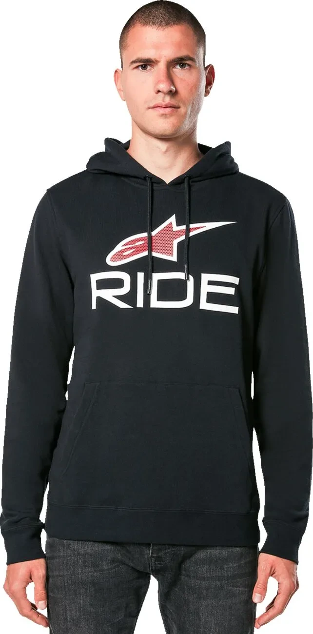 HOODIE RIDE 4.0 P/O BK/RD/WT L