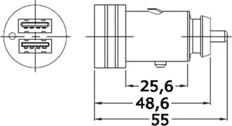 Double USB plug