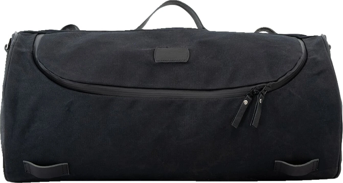 LongRide, roll bag waxed cotton wide. Black wax