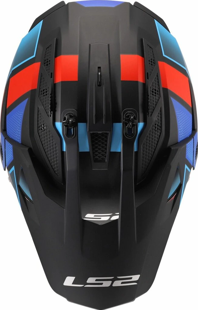 LS2 MX702 PIONEER II BLOCK Helmet - S, Black Red Blue