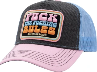 Queen Kerosin Fuck Rules trucker cap rose