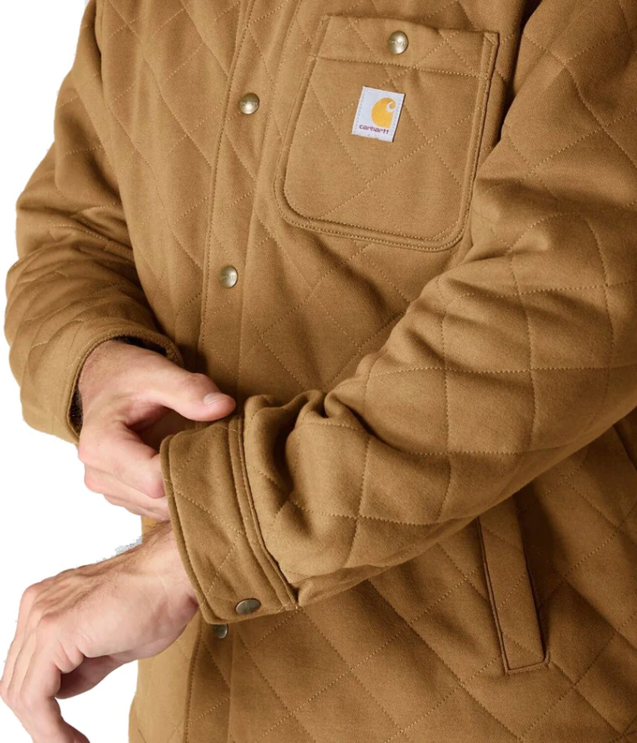 Carhartt Quilted Snap Front shirt, carhartt brown, M