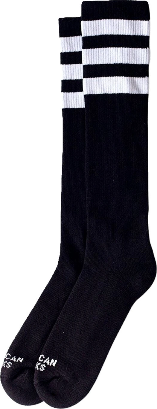 American Socks Black triple Knee High socks, One size fits most