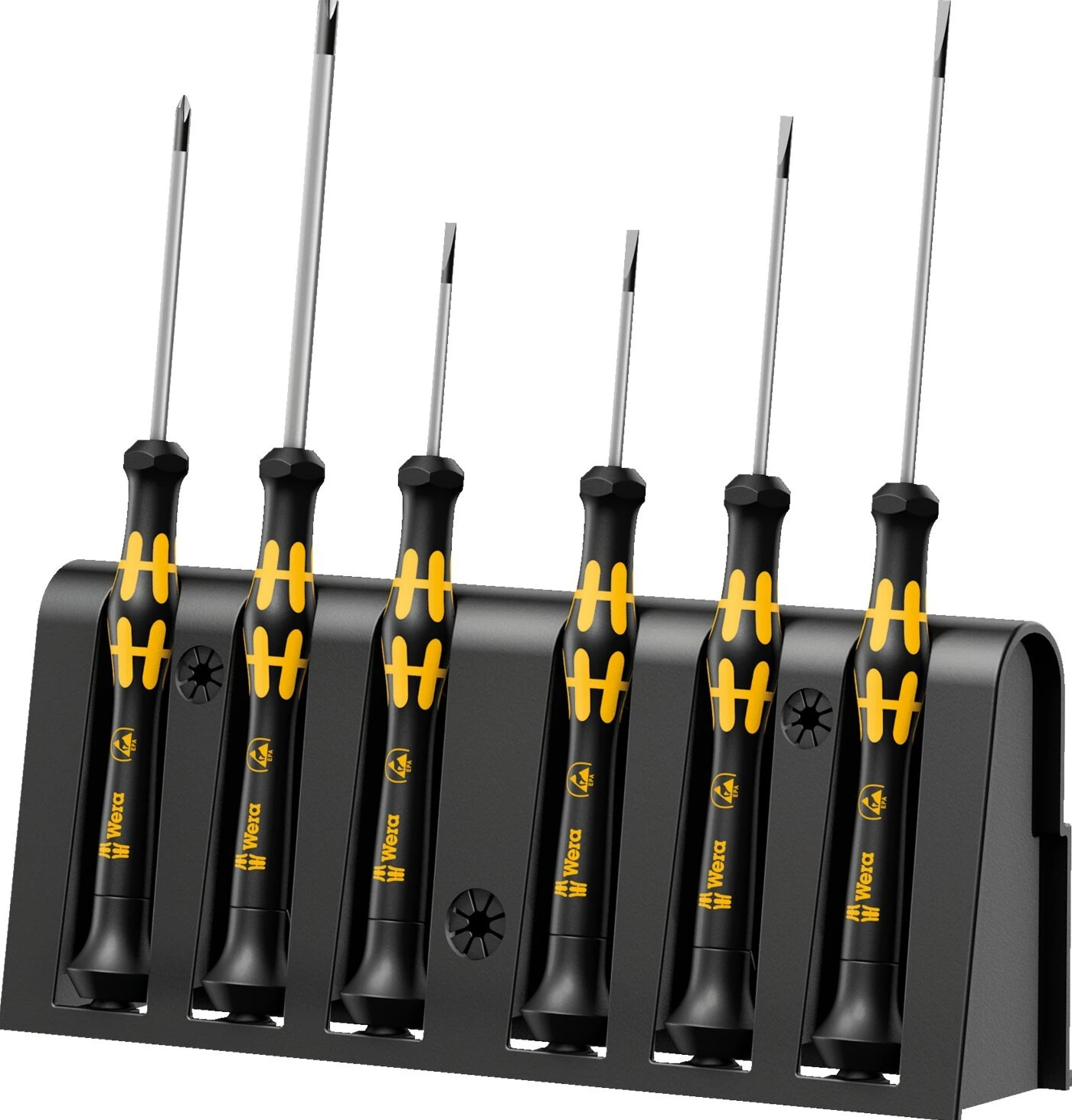 Wera ESD-safe screwdriver set for electronic applications, Black