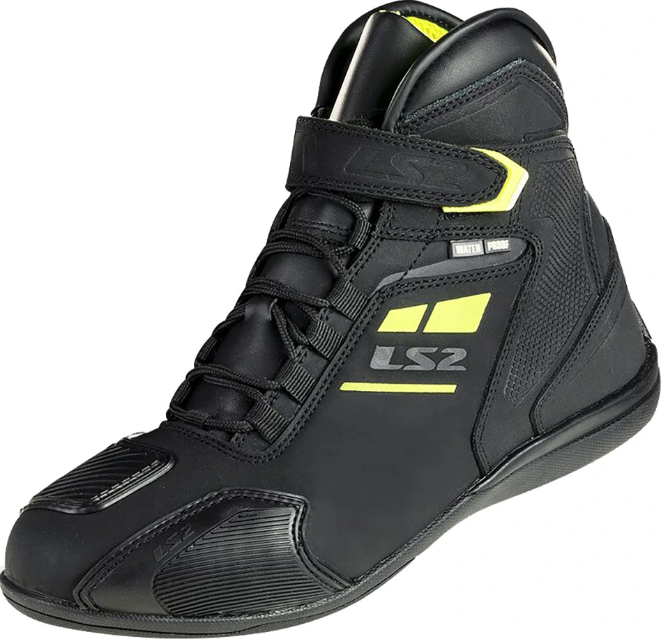 LS2 Garra Lady Waterproof Boots - 39, Black H-V Yellow