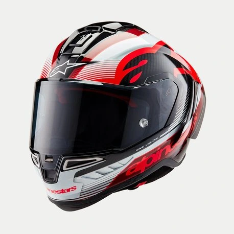 Alpinestars Helmet Supertech R10 Team Black/Carb/Red/White, XS