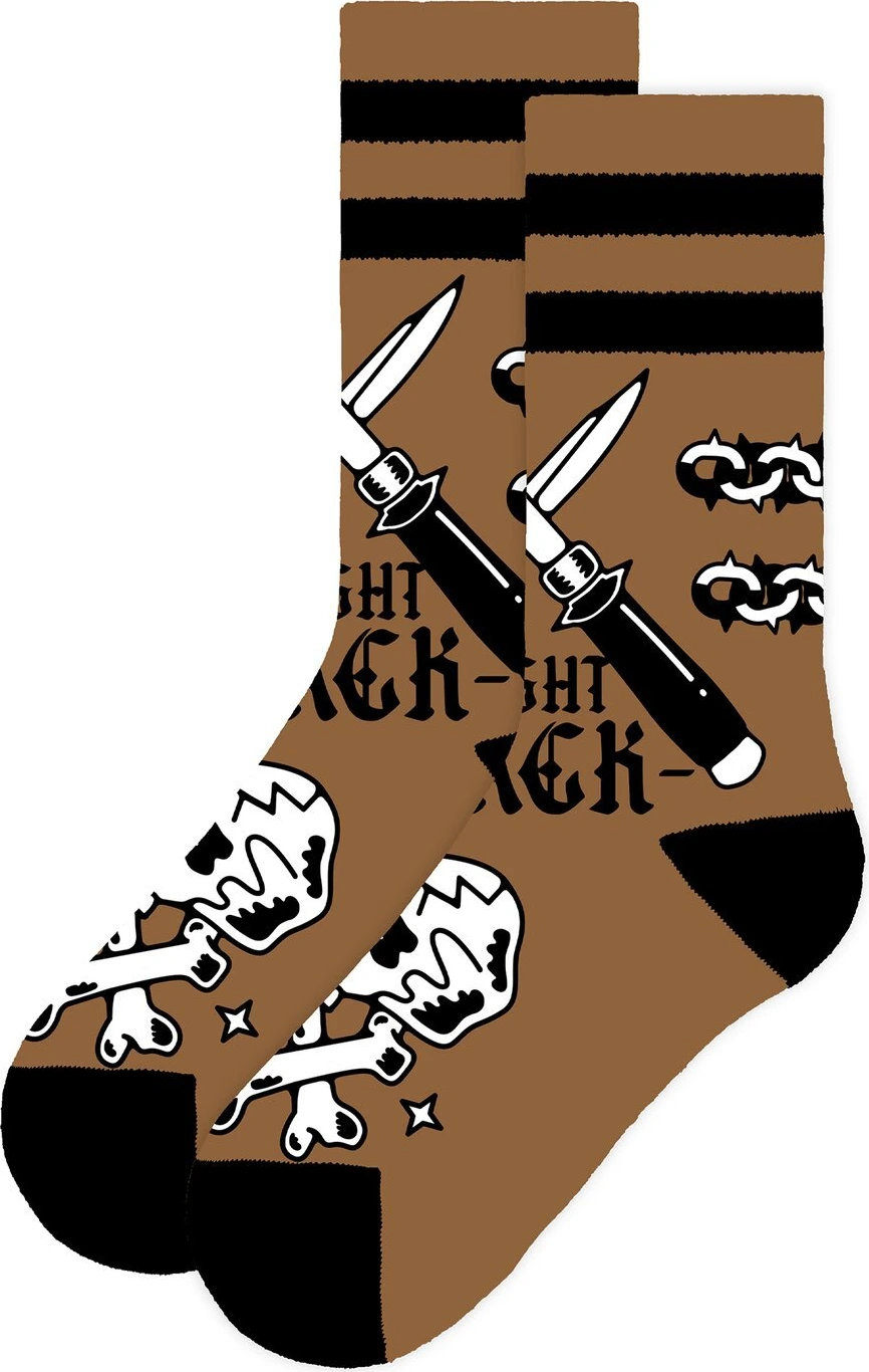 American Socks Fight Mid High socks back, Brown, One size fits most