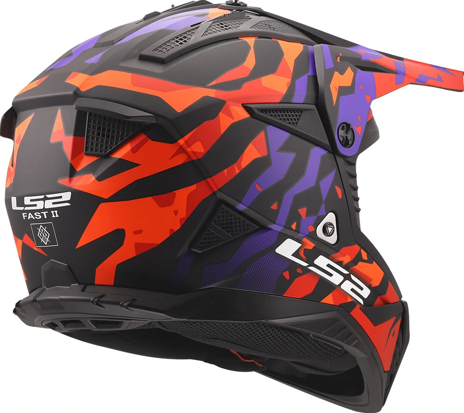 LS2 MX708 FAST II GROTESK Helmet - 3XL, Purple Orange