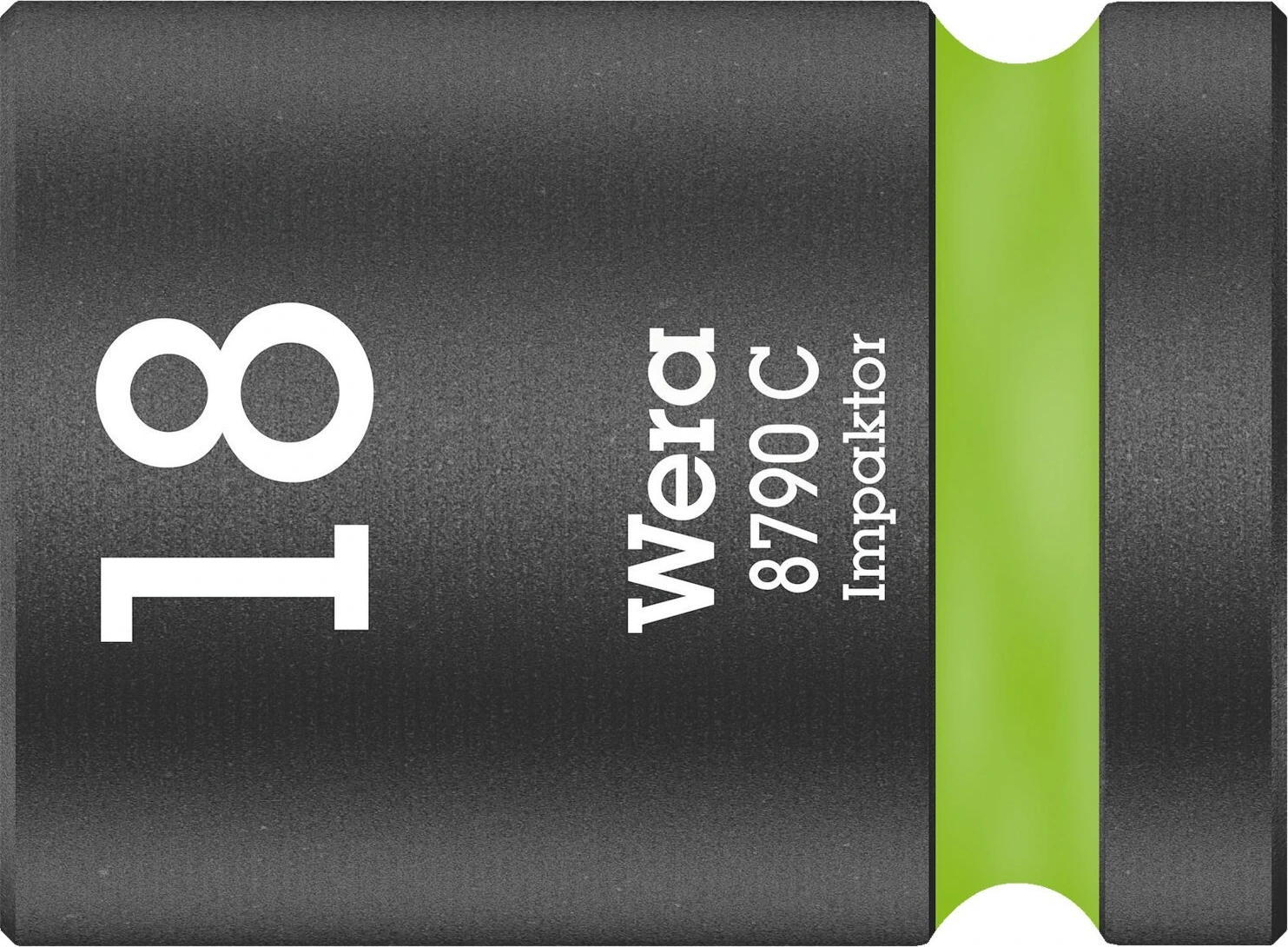 Wera, Impaktor 1/2" socket size 18, Black, 18 mm