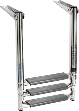 Osculati 3-step telescopic ladder oval tubes