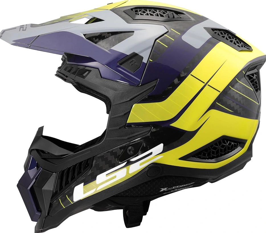 LS2 MX703 C X-FORCE GALUO Helmet - Grey H-V Yellow, S