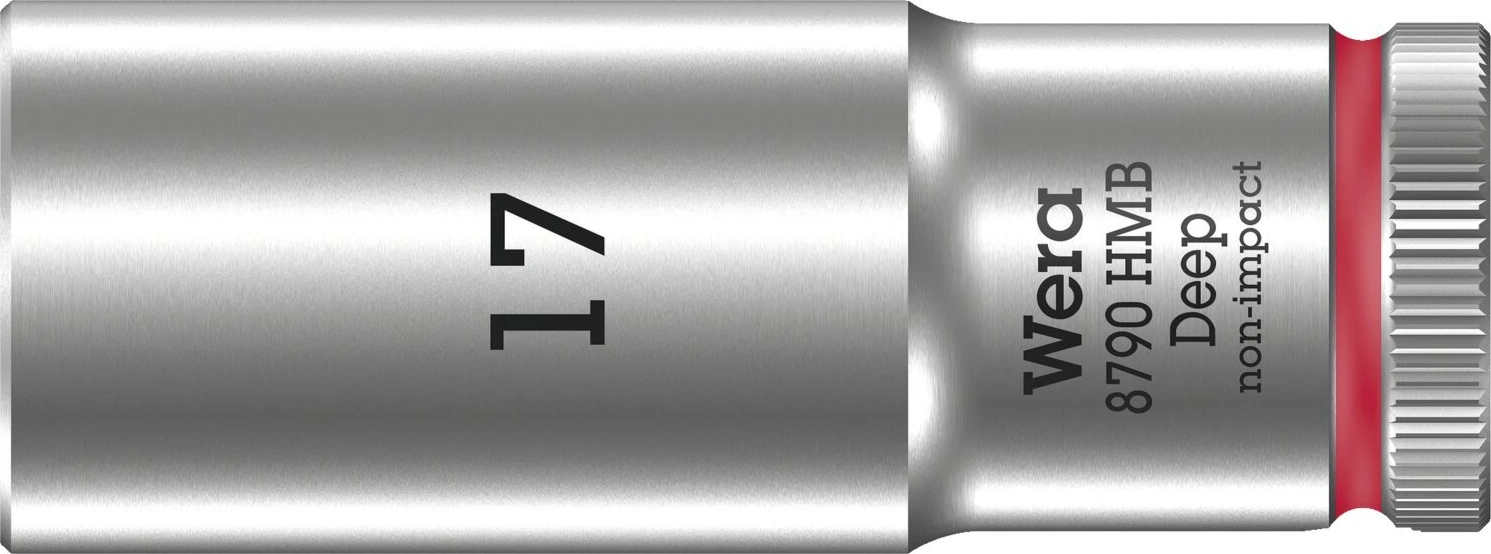 Wera, deep socket size 17mm, Brushed