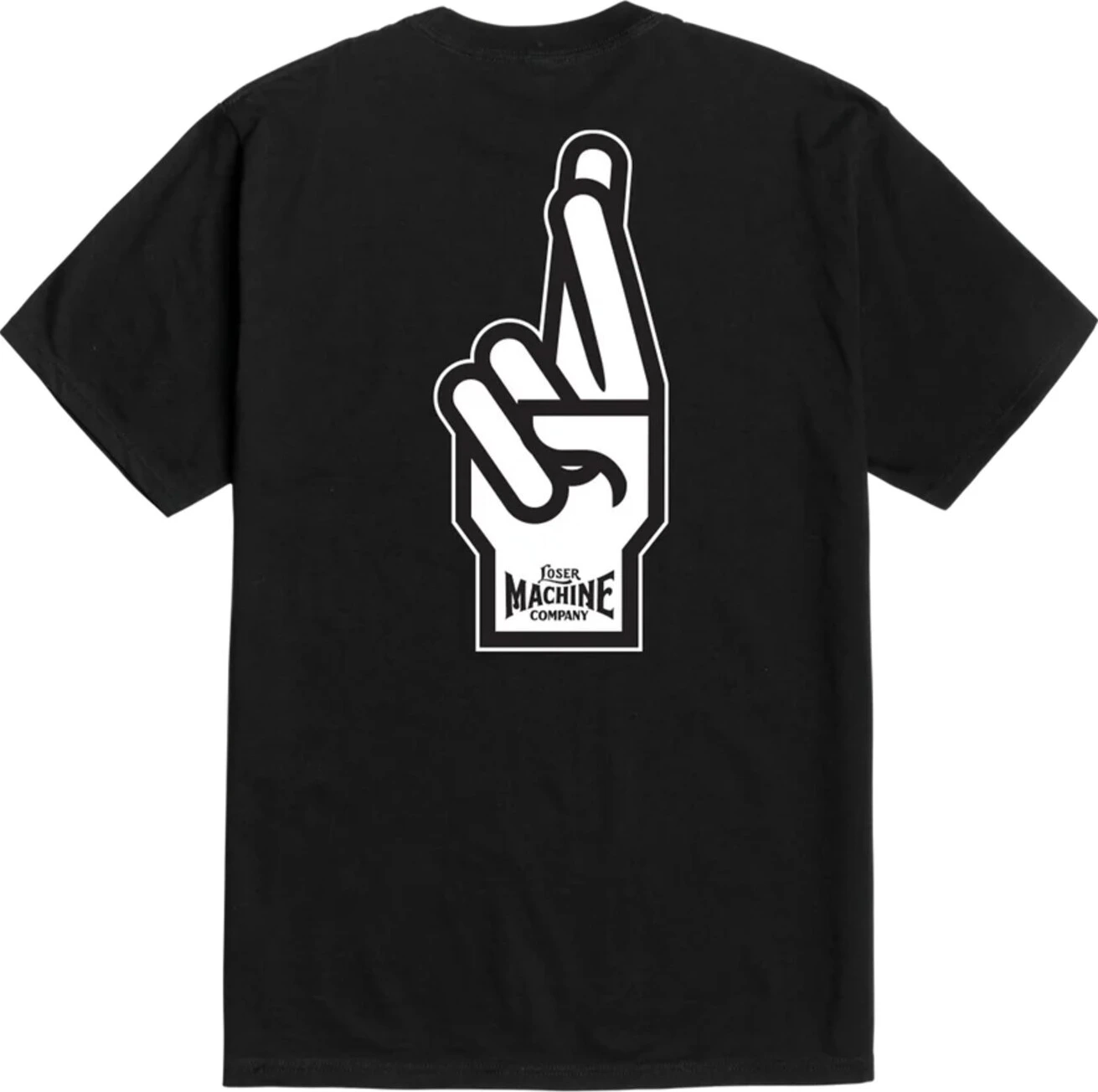 Loser Machine Good Luck Fingers t-shirt, Black, L