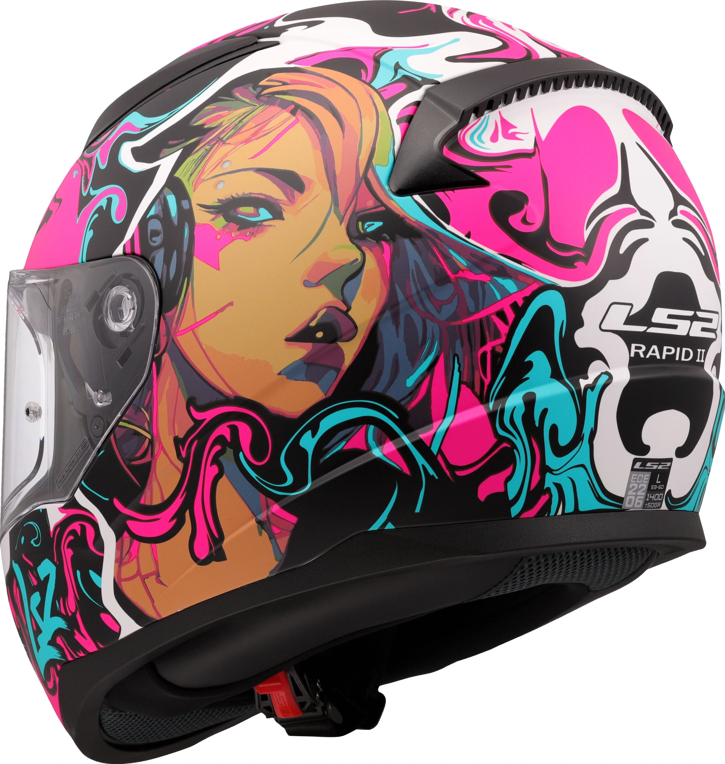LS2 FF353 RAPID II CYBERG Helmet - Matt Purple Cyan, S
