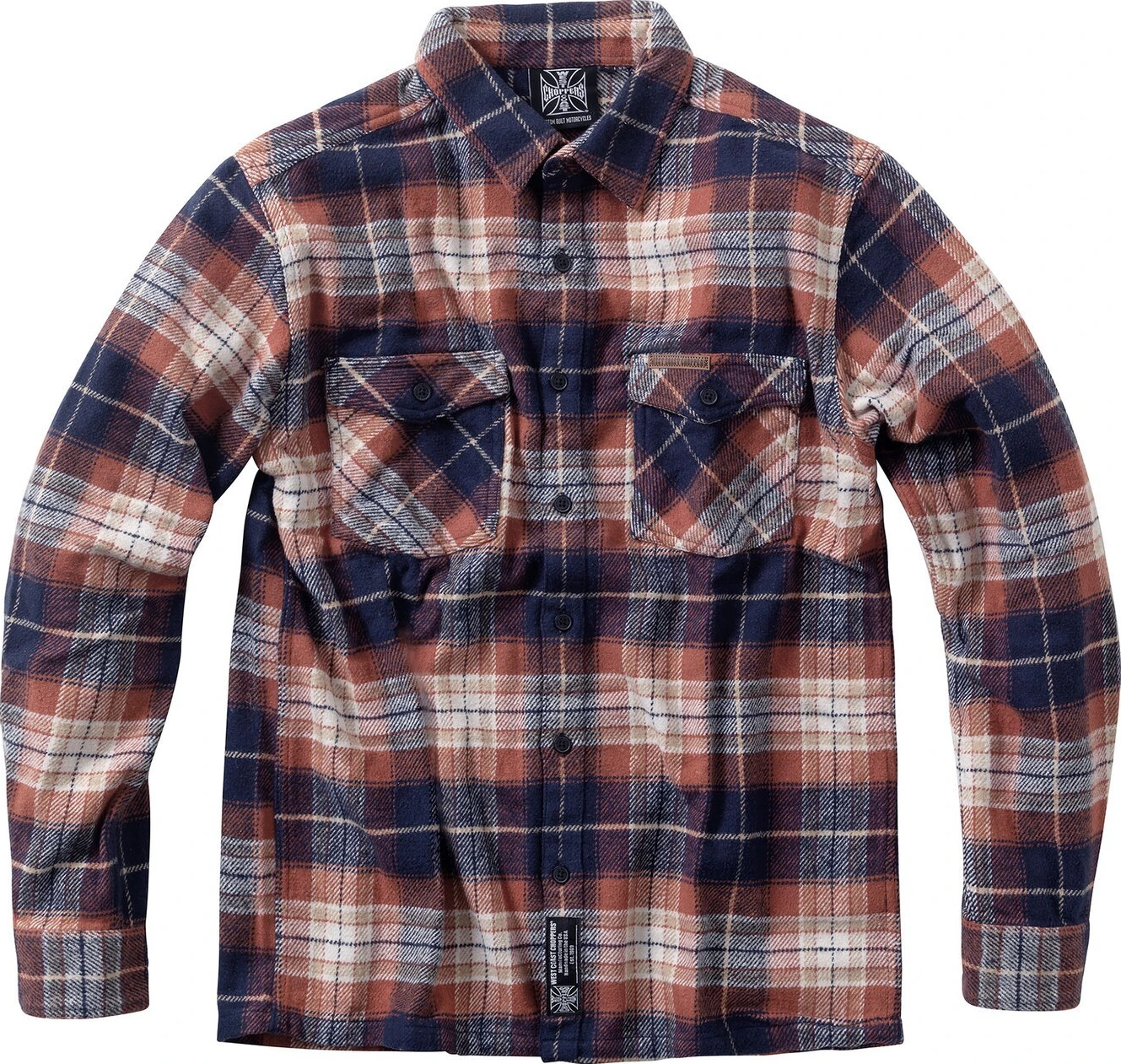 WCC Rigid Flannel shirt orange brown, L