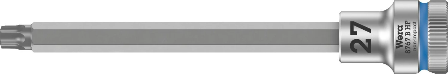 Wera Zyklop 3/8" Torx® socket bit TX27 with holding function, 107 mm, Chrome