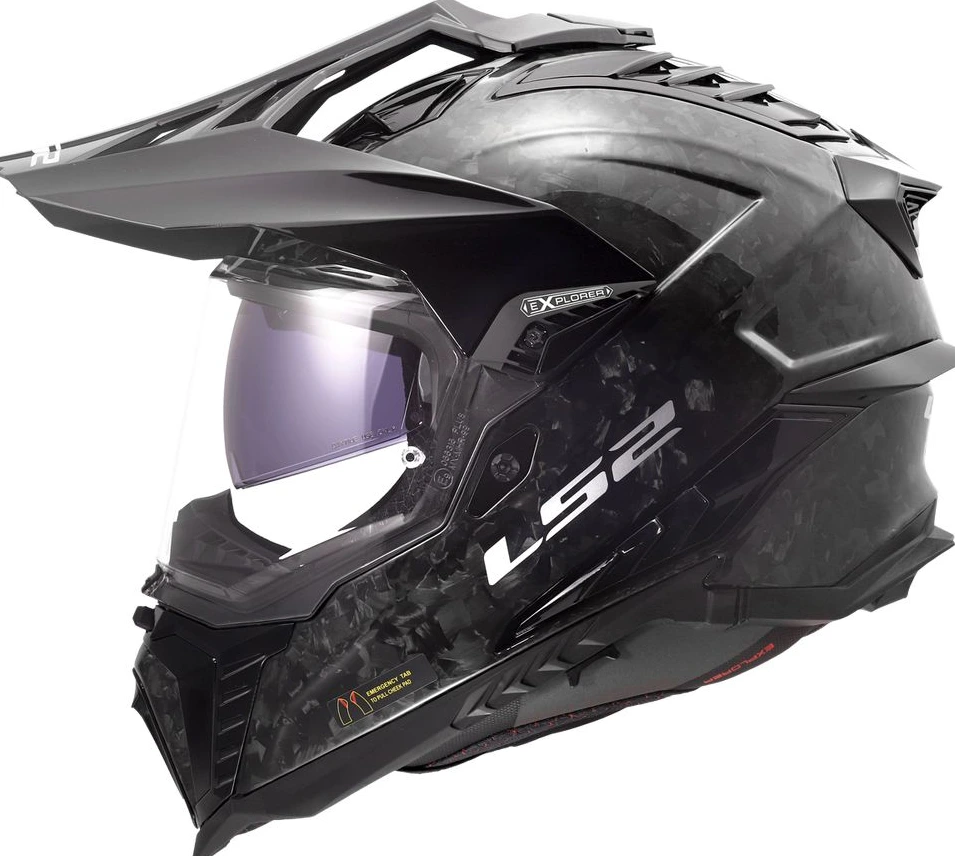 LS2 MX701 EXPLORER C FORGED Helmet - Gloss Black, 3XL