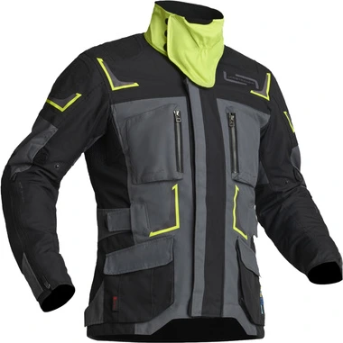 Lindstrands Textile Jacket Myrvik Grey/Black/Yellow 56