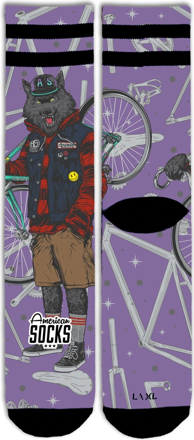 American Socks Cycling Wolf Signature sokid, lillad, S/M
