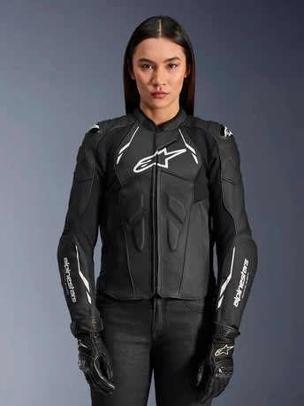Alpinestars Leather Jacket Woman Dusk Black/white, 42