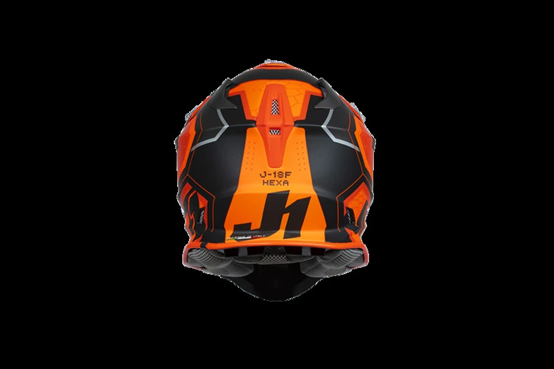 Just1 Helmet J-18 F Hexa Orange/Titanium/Black, L