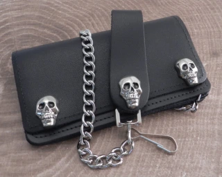 Amigaz Black Leather Biker Chain Wallet