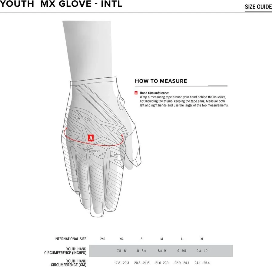 GLOVE YTH RADAR RED/SL 2X