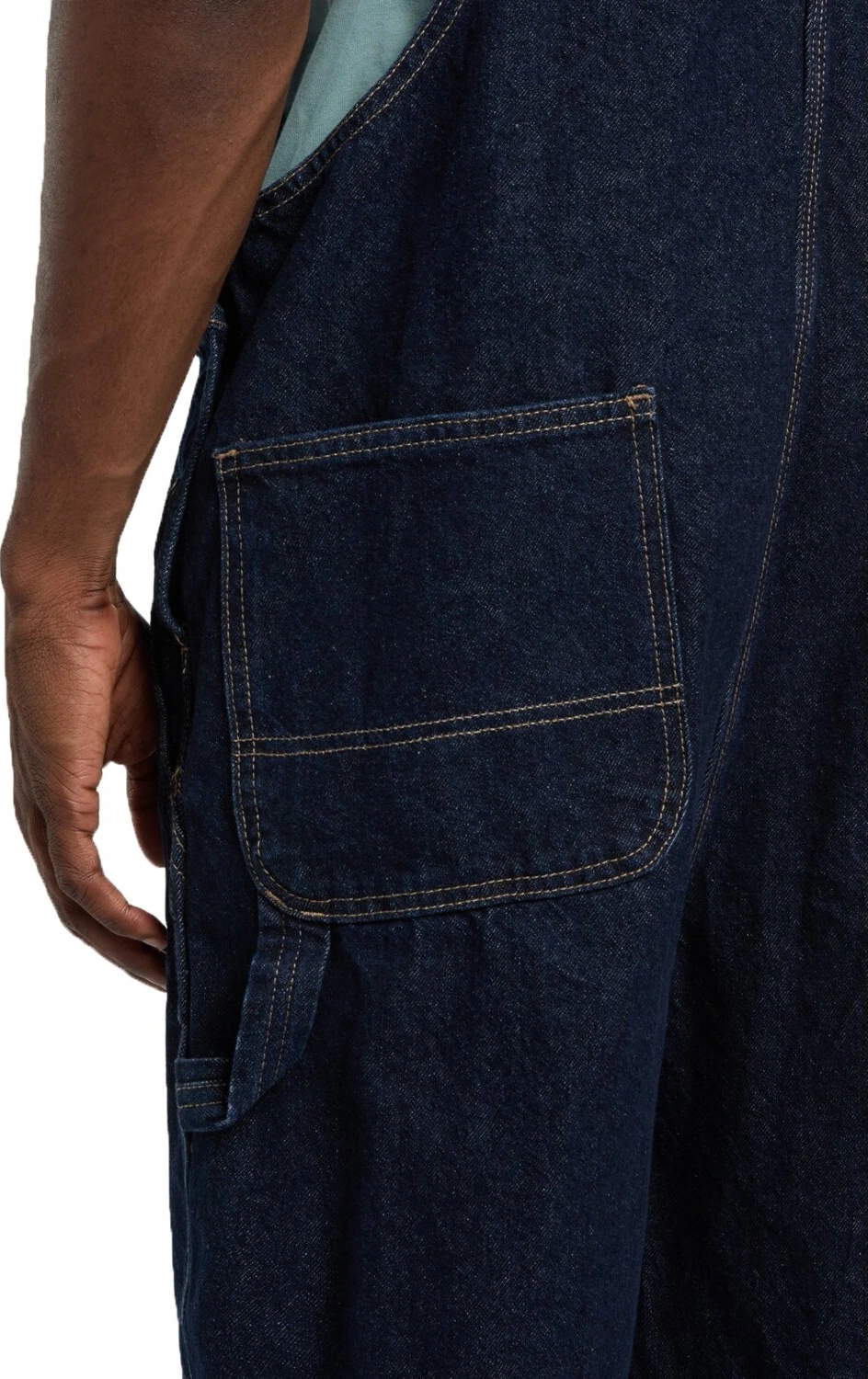 Dickies Loose denim bib, rinsed Blue, 2XL