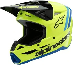 Alpinestars Helmet SM3 Youth Radium Yellow Fluo/Black/Blue, YS 48-49cm